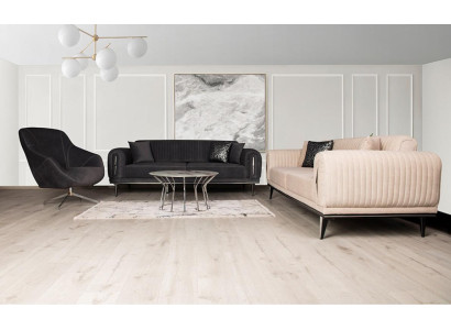 Dreisitzer Couch Polster Einrichtung 3 Sitz Platz Couchen Sofa Schwarz Möbel
